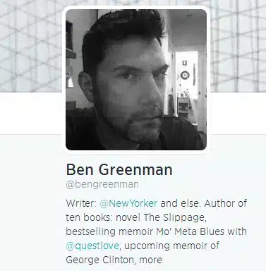 Ben Greenman's Twitter Bio